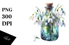 Abstract Bottle with Snowdrop | Sublimation Clipart Product Image 3