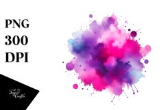 Colorful Magenta Watercolor Background with Splash Product Image 1