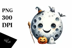 Funny Watercolor Halloween Sticker Clipart Product Image 3