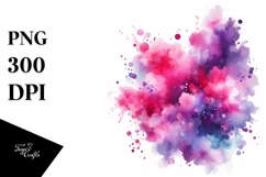 Colorful Magenta Watercolor Background with Splash Product Image 1