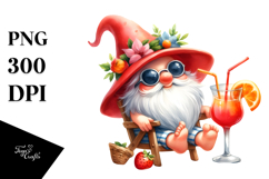 Cute Gnome Summer Cocktail PNG Product Image 1