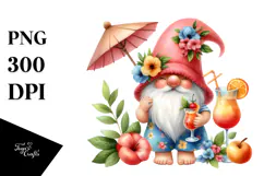 Cute Gnome Summer Cocktail PNG Product Image 1