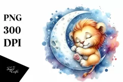 Colorful Baby Lion Moon | Clipart Product Image 3