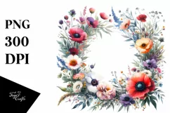 Vibrant Watercolor Wild Flowers | Clipart Product Image 1