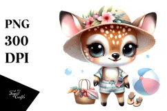 Cute Baby Deer at the Beach PNG Product Image 1