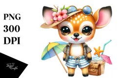 Cute Baby Deer at the Beach PNG Product Image 1