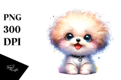 Watercolor Cute Bichpoo PNG Product Image 1