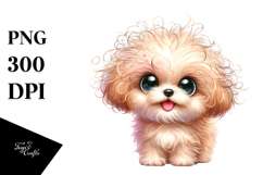 Cute Bichpoo Watercolor Art,Transparent PNG Product Image 1
