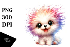 Watercolor Cute Bichpoo PNG Product Image 1