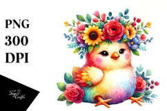 Vibrant Chicken Flower Crown PNG Product Image 3