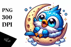 Colorful Baby Blue Jay Nap Clipart Product Image 3