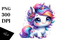 Vibrant Baby Unicorn PNG Product Image 1