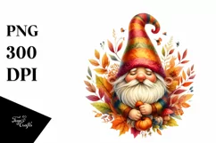 Vibrant Autumn Gnome, Transparent PNG Product Image 1