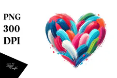 Decorative Heart with Wings and Fire PNG Product Image 1