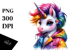 Expressive Baby Unicorn Posing PNG Product Image 1