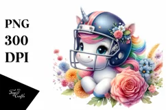 Cute Baby Unicorn with Flowers | Clipart Product Image 1