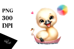 Cute Energetic Swan Whimsical PNG Product Image 1