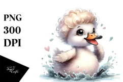 Energetic Baby Swan PNG Product Image 1