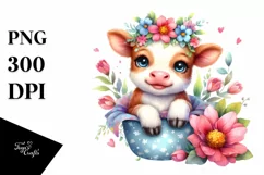 Colorful Cow in Pocket | Clipart Product Image 3