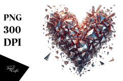 Digital Painting Heart of Broken Diamond PNG Product Image 1