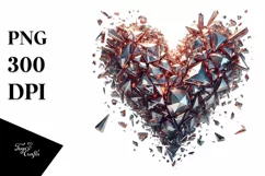Digital Painting Heart of Broken Diamond PNG Product Image 1