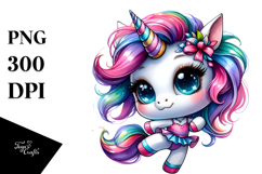 Cute Unicorn Dancing with Cool Haircut PNG Product Image 1