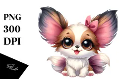 Cute Baby Cartoon Papillon PNG Product Image 1