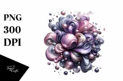 Abstract Shiny Lilac Watercolor Clipart Product Image 3