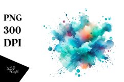 Colorful Cyan Watercolor Splash Product Image 1