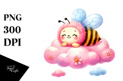 Smiling Cute Baby Bee PNG Product Image 1