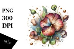 Abstract Sweet Pea Stained Watercolor Splash | Clipart Product Image 1