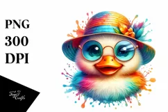 Colorful Baby Duck with Crazy Eyes | Clipart Product Image 3