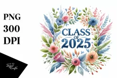 Watercolor Class of 2025 Clipart Product Image 1