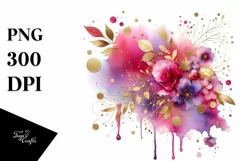 Colorful Magenta Watercolor Background | Summer Clipart Product Image 1