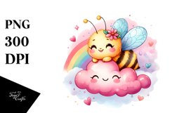 Smiling Cute Baby Bee PNG Product Image 1