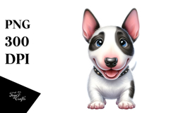 Cute Bull Terrier Cartoon PNG Product Image 1