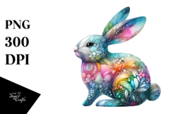 Colorful Pastel Bunny PNG Product Image 1