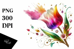 Watercolor Luxury Flower Splash Clipart Product Image 3