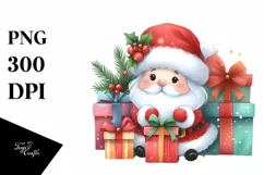 Whimsical Santa with Presents, Transparent PNG Product Image 3