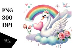 Boho Swan Cloud Heart PNG Product Image 1