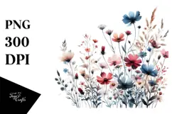 Colorful Wildflower Silhouettes PNG Product Image 1