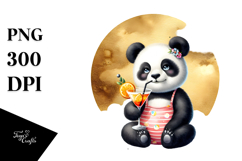 Cute Panda with Cocktail, High-Res PNG Product Image 1