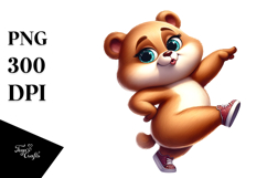 Playful Cartoon Bear PNG Product Image 1