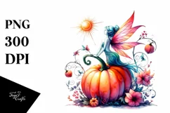 Fairy Pumpin in Vibrant Drawing | Sublimation | Clipart Product Image 3