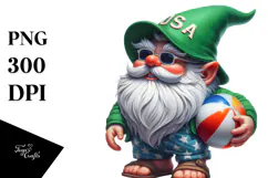 Digital Gnome with Beach Wear, PNG Product Image 1