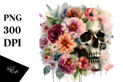 Grungy Skull Bird, Transparent PNG Product Image 1