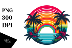 Retro Tropical Rainbow Sunset, 20 oz Tumbler Product Image 1