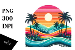 Retro Tropical Sunset, 20 oz Tumbler Product Image 1