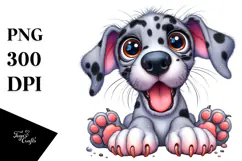 Cute Great Dane Cartoon PNG Product Image 1