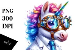 Colorful Unicorn with Scientist&#039;s Goggles, PNG Product Image 3